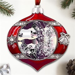 Marina Paper Cut Metal Snowflake And Bell Red Ornament