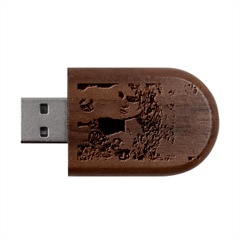 Marina Paper Cut Wood Oval Usb Flash Drive