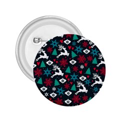 Holiday Season Pattern December Happy Holidays Merry Christmas Winter Family Festive New Year 2 25  Buttons