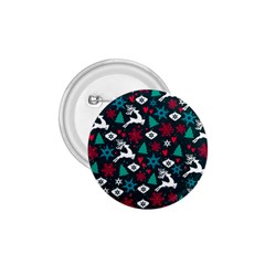 Holiday Season Pattern December Happy Holidays Merry Christmas Winter Family Festive New Year 1 75  Buttons