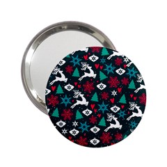 Holiday Season Pattern December Happy Holidays Merry Christmas Winter Family Festive New Year 2 25  Handbag Mirrors