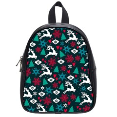 Holiday Season Pattern December Happy Holidays Merry Christmas Winter Family Festive New Year School Bag (small)