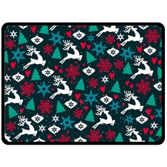 Holiday Season Pattern December Happy Holidays Merry Christmas Winter Family Festive New Year Fleece Blanket (large)