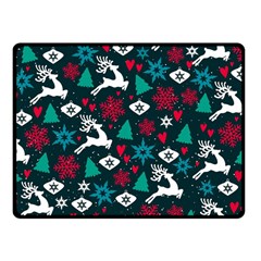 Holiday Season Pattern December Happy Holidays Merry Christmas Winter Family Festive New Year Fleece Blanket (small)