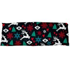 Holiday Season Pattern December Happy Holidays Merry Christmas Winter Family Festive New Year 21 x60  Body Pillow Case Dakimakura (two Sides)