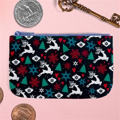 Holiday Season Pattern December Happy Holidays Merry Christmas Winter Family Festive New Year Large Coin Purse