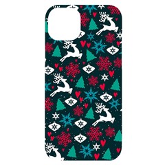 Holiday Season Pattern December Happy Holidays Merry Christmas Winter Family Festive New Year Iphone 14 Plus Black Uv Print Pc Hardshell Case