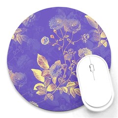 Flower Petal Bouquet Stem Floral Pattern Round Mousepad