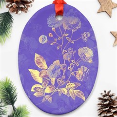 Flower Petal Bouquet Stem Floral Pattern Ornament (oval)