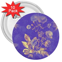 Flower Petal Bouquet Stem Floral Pattern 3  Buttons (10 Pack) 