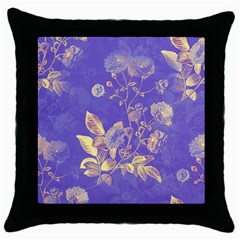 Flower Petal Bouquet Stem Floral Pattern Throw Pillow Case (black)