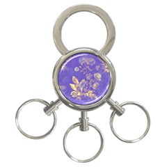 Flower Petal Bouquet Stem Floral Pattern 3-ring Key Chain