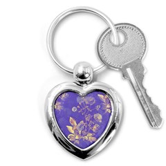 Flower Petal Bouquet Stem Floral Pattern Key Chain (heart)