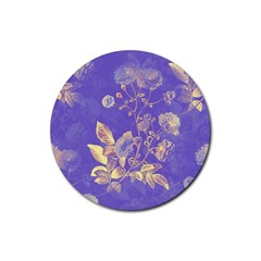 Flower Petal Bouquet Stem Floral Pattern Rubber Coaster (round)