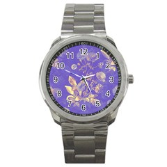 Flower Petal Bouquet Stem Floral Pattern Sport Metal Watch