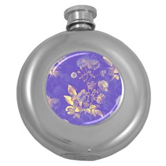 Flower Petal Bouquet Stem Floral Pattern Round Hip Flask (5 Oz)