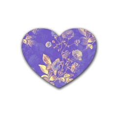 Flower Petal Bouquet Stem Floral Pattern Rubber Coaster (heart)