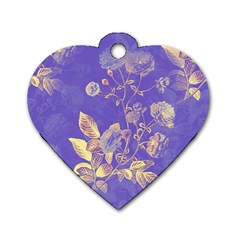 Flower Petal Bouquet Stem Floral Pattern Dog Tag Heart (one Side)