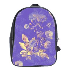 Flower Petal Bouquet Stem Floral Pattern School Bag (large)