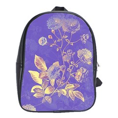 Flower Petal Bouquet Stem Floral Pattern School Bag (xl)