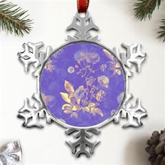 Flower Petal Bouquet Stem Floral Pattern Metal Small Snowflake Ornament