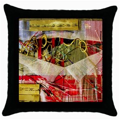 Collage Throw Pillow Case (black)