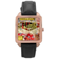 Collage Rose Gold Leather Watch 