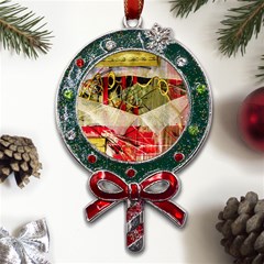 Collage Metal X mas Lollipop With Crystal Ornament