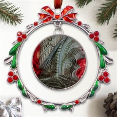 Pxl 20231123 001607591 Metal X mas Wreath Ribbon Ornament