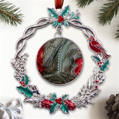 Pxl 20231123 001607591 Metal X mas Wreath Holly Leaf Ornament