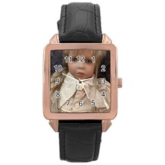 Amber Rose Gold Leather Watch  by bestdesignintheworld