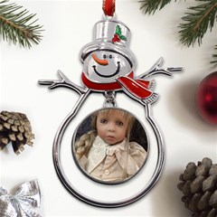 Amber Metal Snowman Ornament