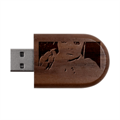 Amber Wood Oval Usb Flash Drive