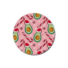 Avo Merry Christmas, Candies, Candy Cane Rubber Coaster (round) by kyorashop23