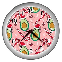 Avo Merry Christmas, Candies, Candy Cane Wall Clock (silver) by kyorashop23