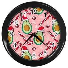 Avo Merry Christmas, Candies, Candy Cane Wall Clock (black) by kyorashop23