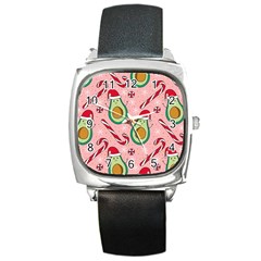 Avo Merry Christmas, Candies, Candy Cane Square Metal Watch by kyorashop23