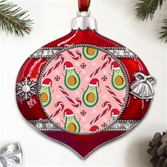 Avo Merry Christmas, Candies, Candy Cane Metal Snowflake And Bell Red Ornament