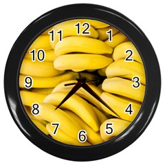 Bananas, Macro, Fruits, Ripe Bananas Wall Clock (black)