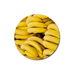 Bananas, Macro, Fruits, Ripe Bananas Rubber Coaster (round)