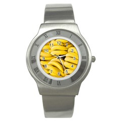 Bananas, Macro, Fruits, Ripe Bananas Stainless Steel Watch