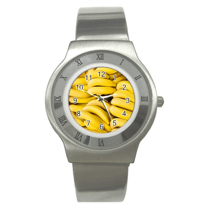 Bananas, Macro, Fruits, Ripe Bananas Stainless Steel Watch