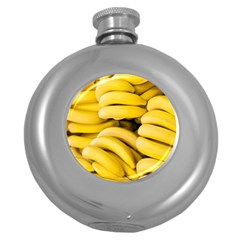 Bananas, Macro, Fruits, Ripe Bananas Round Hip Flask (5 Oz)