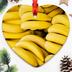 Bananas, Macro, Fruits, Ripe Bananas Heart Ornament (two Sides)