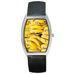 Bananas, Macro, Fruits, Ripe Bananas Barrel Style Metal Watch