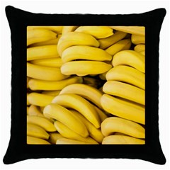 Bananas, Macro, Fruits, Ripe Bananas Throw Pillow Case (black)