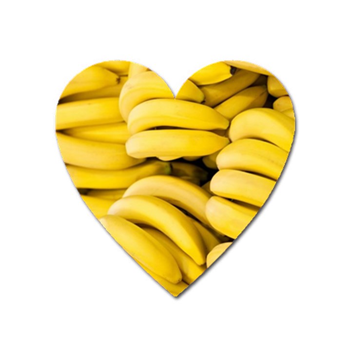 Bananas, Macro, Fruits, Ripe Bananas Heart Magnet