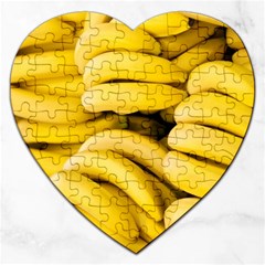 Bananas, Macro, Fruits, Ripe Bananas Jigsaw Puzzle (heart) by kyorashop23