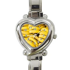 Bananas, Macro, Fruits, Ripe Bananas Heart Italian Charm Watch