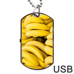 Bananas, Macro, Fruits, Ripe Bananas Dog Tag Usb Flash (two Sides)